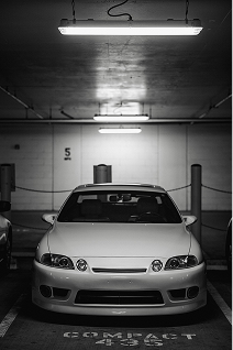 White car in the garage-1